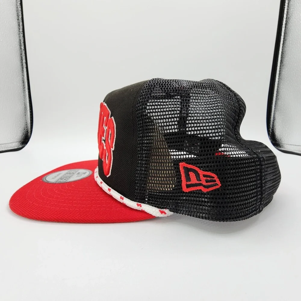 Atlanta Braves‎ Golfer Hat New Era Throwback Mesh Snapback Black Red Cap NEW